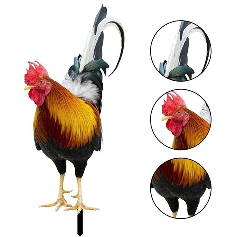 Garden Rooster Statue Chicken Sculpture For Yard Decor Weatherproof Hen Figurine For Patio Backyard Home Outdoor Decoration