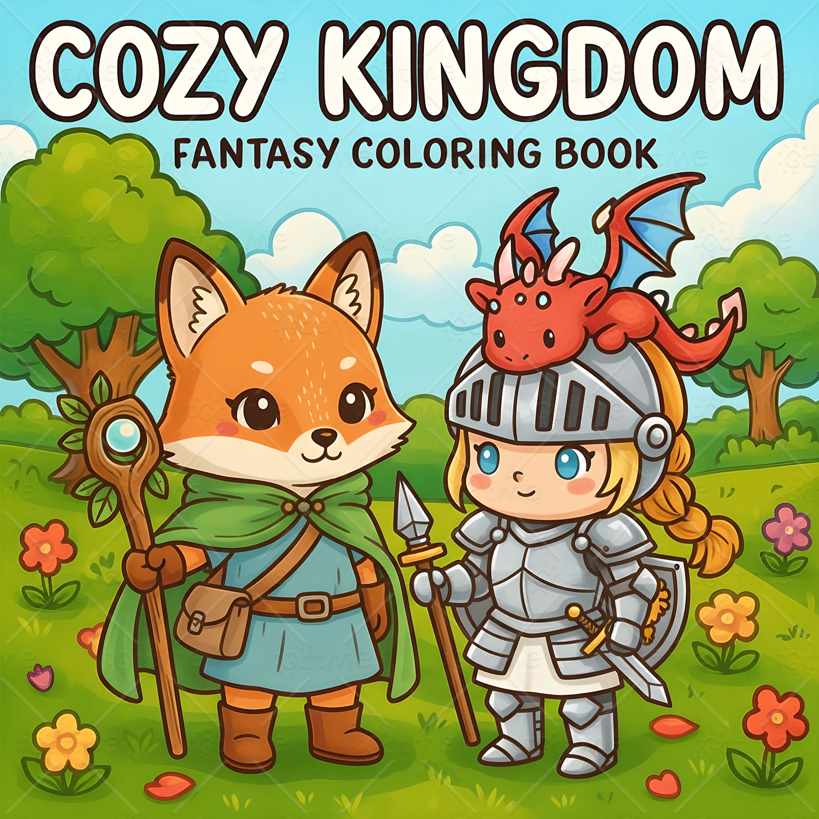 COZY KINGDOM FANTASY Bold-easy Patterns Coloring Book for Adults Cute Drawing Book Perfect Gift for Party and Birthday
