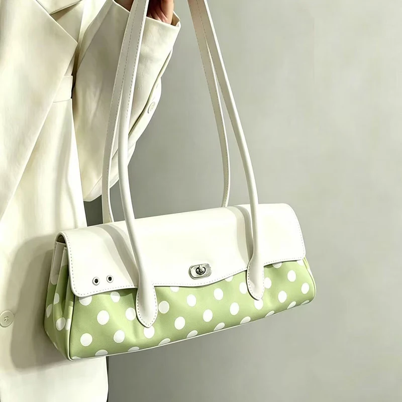 

2026 New Korean Polka Dot Mini Shoulder Bag – Niche Underarm Purse Jelly Glossy Tote Cute Summer Women Daily Commute Handbag