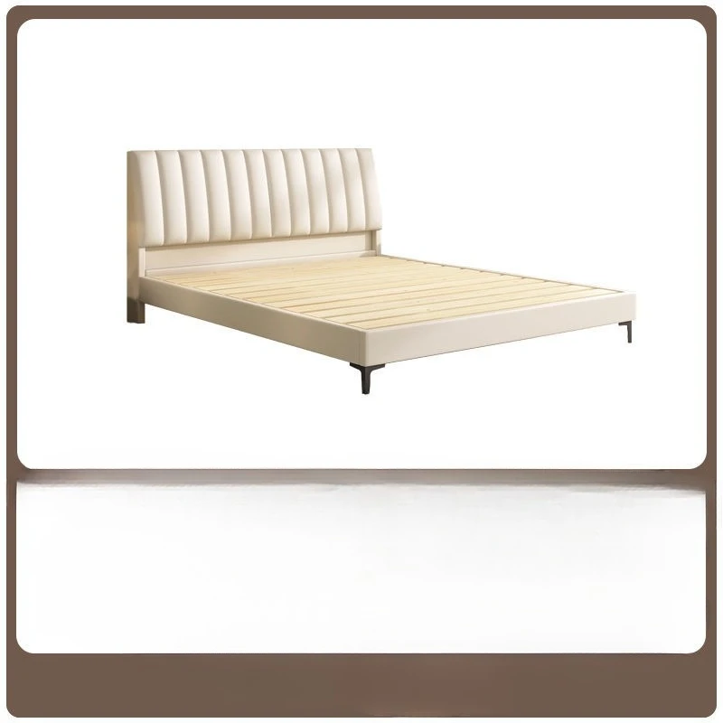 

Modern simple fabric bed, solid wood bed technology cloth bed