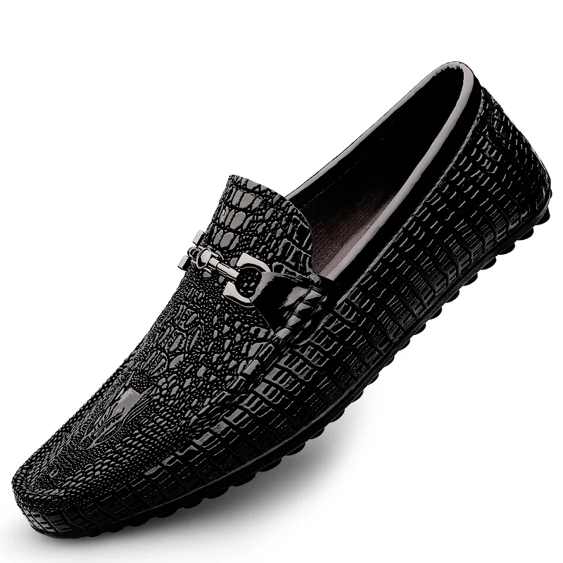 Brand Luxury Shoes Fashion High Quality Cowhide Loafers Classic Genuine Leather Shoes Slip-On Shoes Casual Soft Sole Moccasin