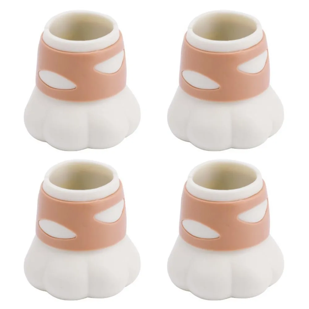 4Pcs Cute Cat Paw Shape Chair Leg Protectors Non-Slip Design Furniture Feet Covers Floor Protector Covers For Hardwood Floors