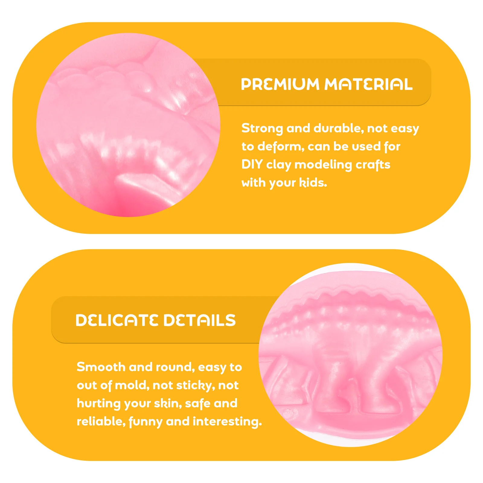 Moule dinosaure pour enfants, Kit d'artisanat de pâte de couleur, outils de modélisation en plastique de qualité supérieure pour projets en argile de bricolage, lisse, antiadhésif, sûr, 18 pièces