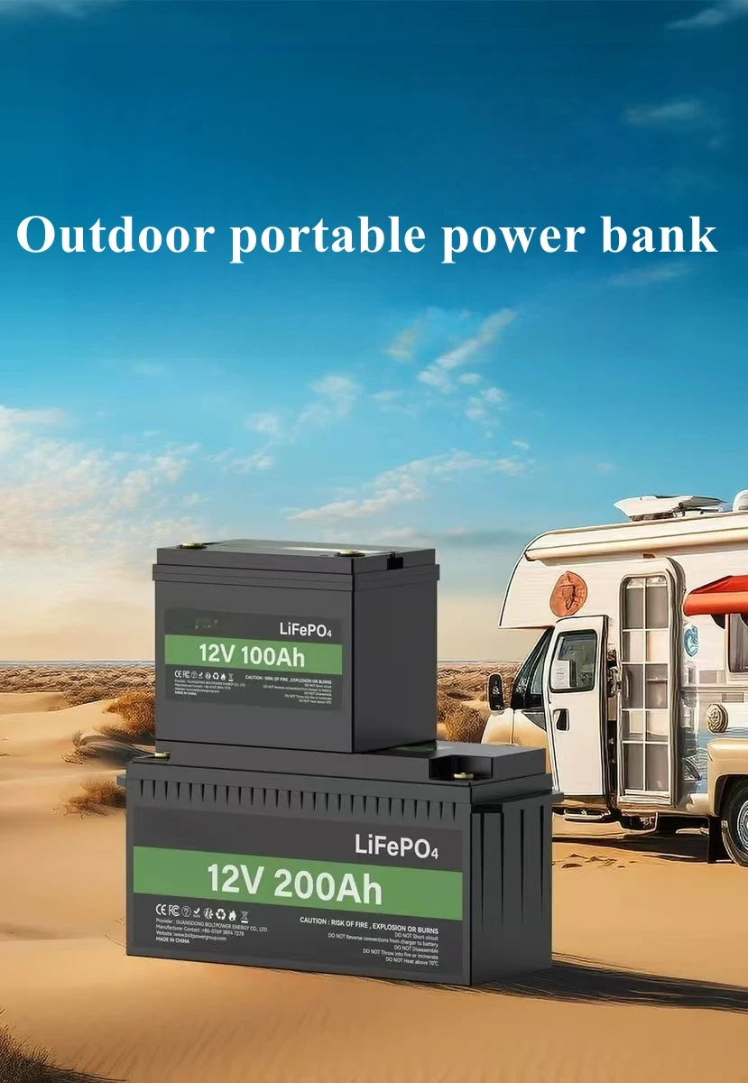 Batterie au Lithium fer Phosphate 12 volts 100Ah avec compteur LED, batterie LiFePO4, durée de vie de 10 ans, Protection basse e