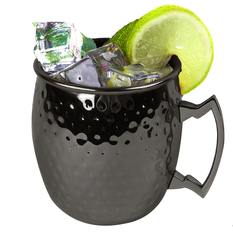 

12pcs Cocktail Cup Moscow Mule Hammered Copper Mugs Metal Mug Stainless Steel Beer Wine Coffee Cup Tazas Bar Tool
