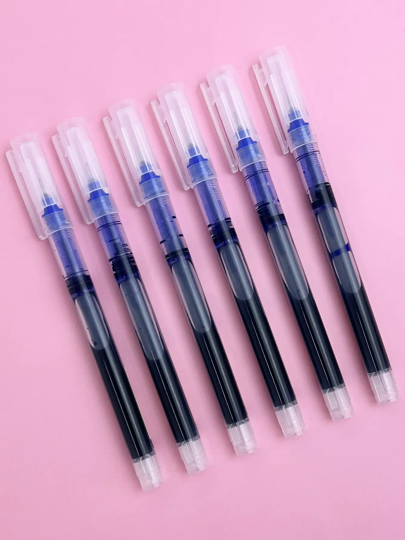 

6-Pack Blue Liquid Ink Rollerball Pens, 0.5mm Quick Dry Gel Pens for Students & Office