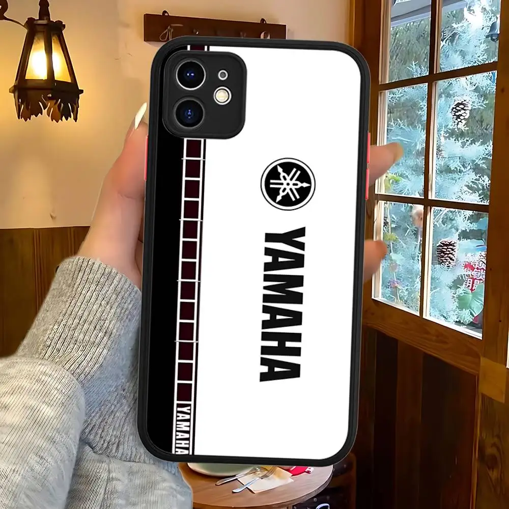 Y-YAMAHAs شعار جراب هاتف آيفون 16e 16 15 14 13 12 11 برو ماكس X XS ماكس زائد Spuerstar ماتي غطاء #4