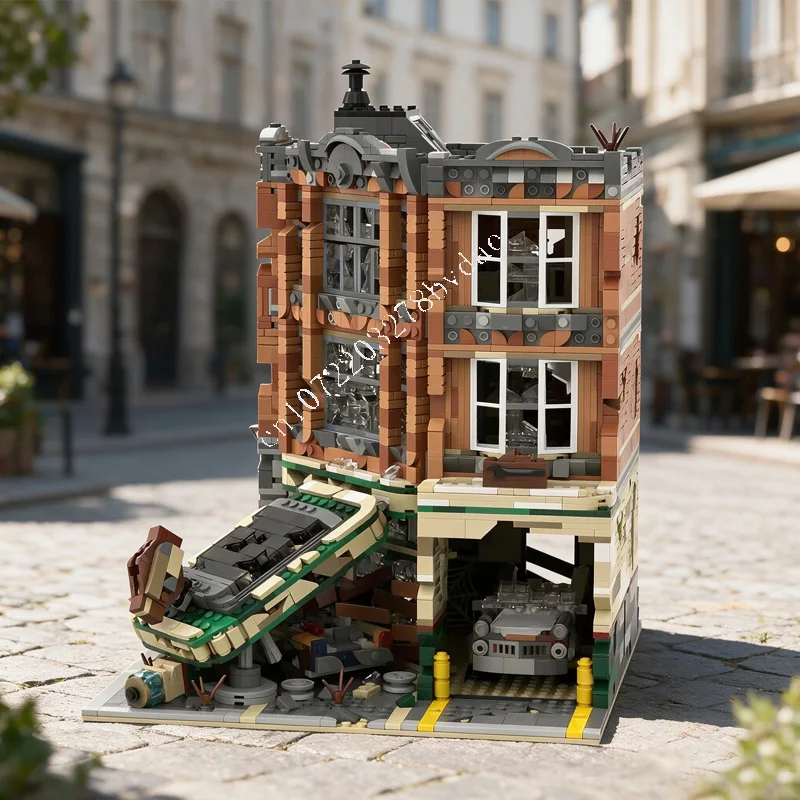 La Galerie Complète : Garage d'Angle Jour du Jugement Délivré, MOC Hot City, Puzzles Créatifs, Architecture, Jouets d'Assemblage pour Anniversaire et Noël, pour Tous les Âges