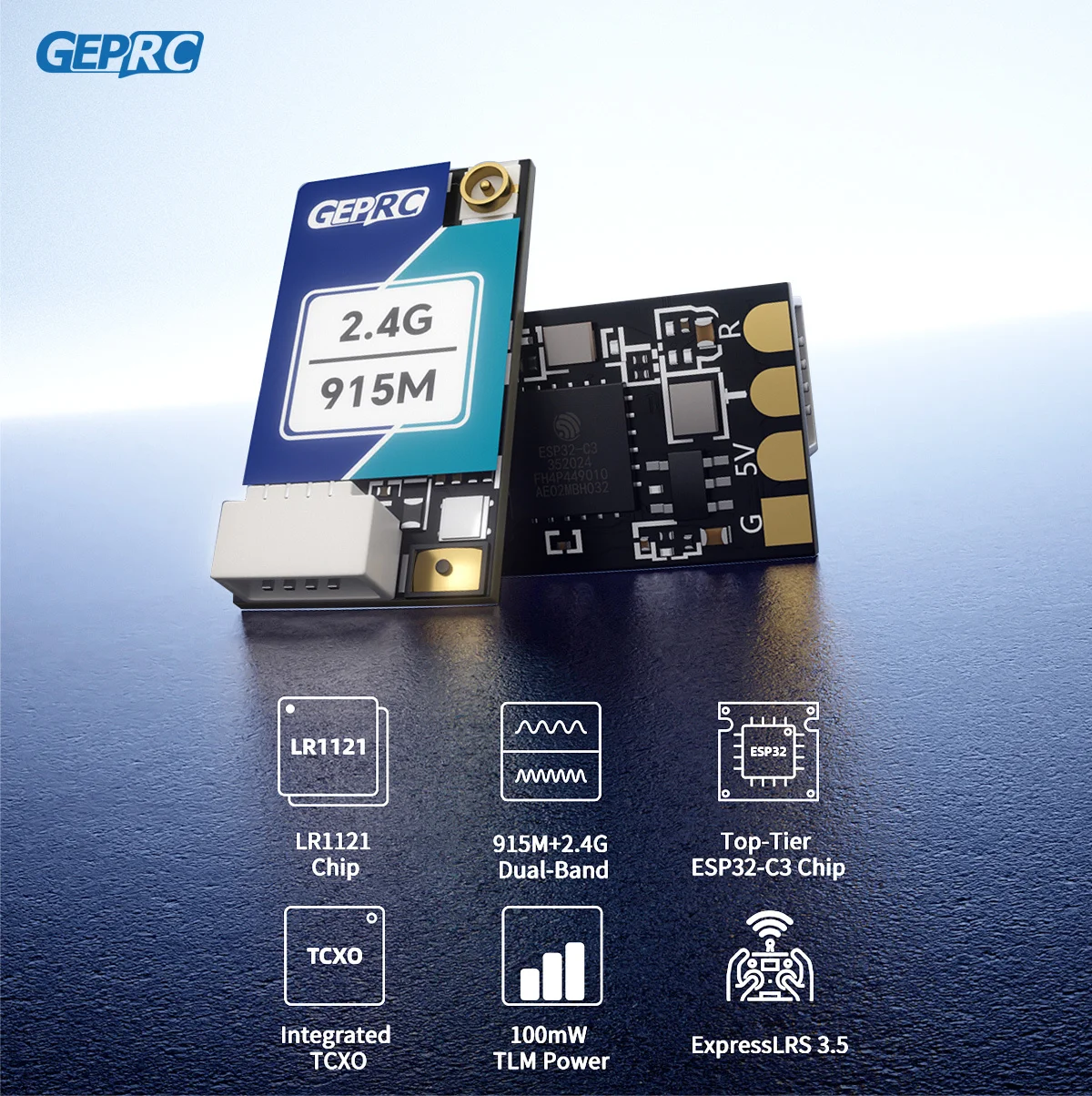 

GEPRC ELRS Nano 915M/2,4G двухдиапазонный приемник встроенный Wi-Fi чип LR1121 DIY FPV квадрокоптер части дрона дальнего действия