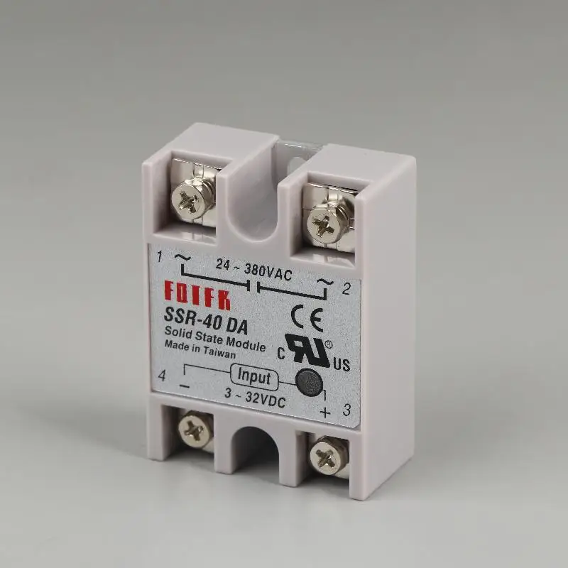 SSR-40DA 40A Single Phase Solid State Relay Module 24-380VAC for Electric Vehicle Charging Pile Control