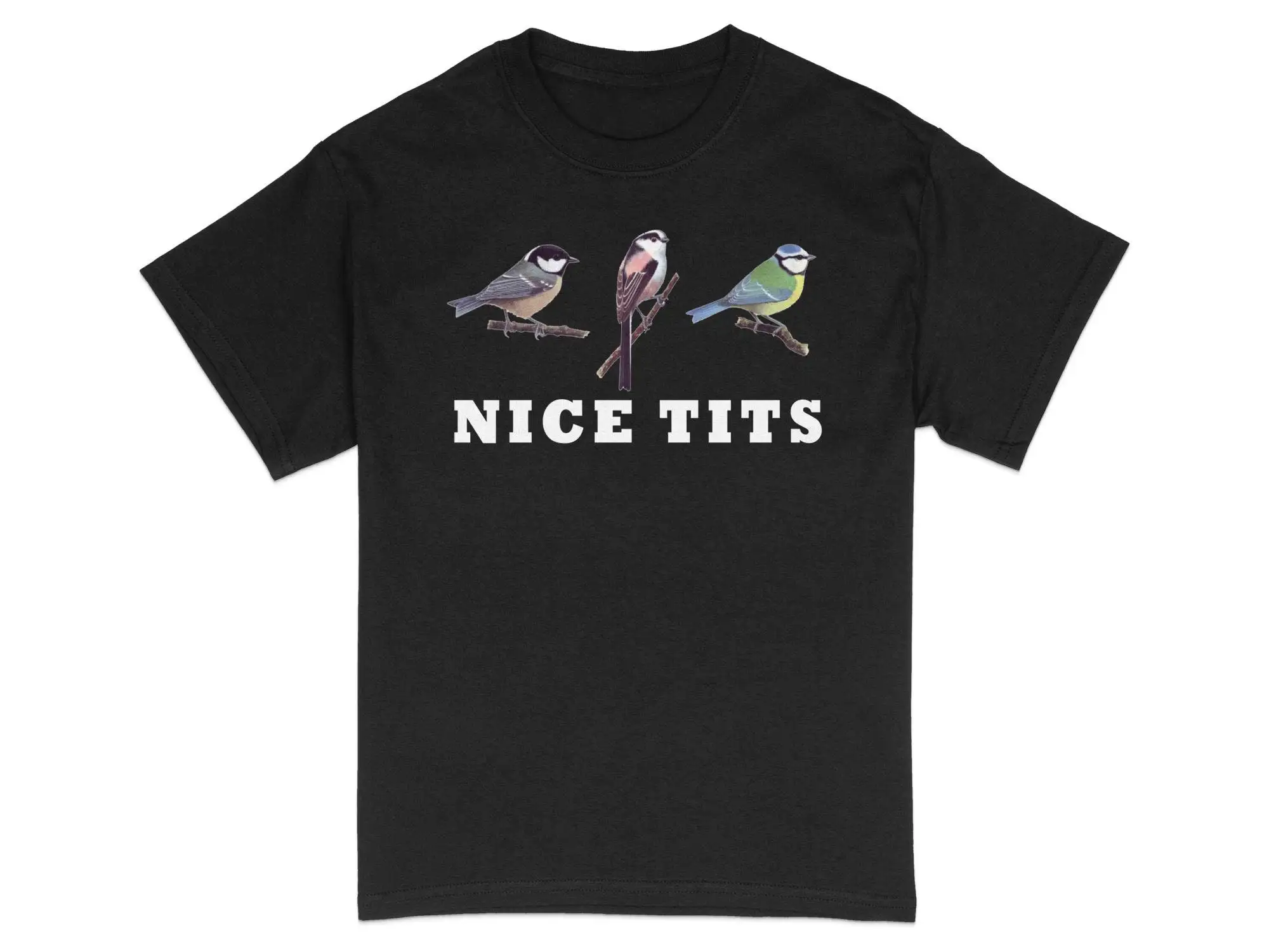 Funny Bird Watcher T Shirt Nice Tits Humorous Pun Nature Lover Birdwatching Casual Apparel Adult Top