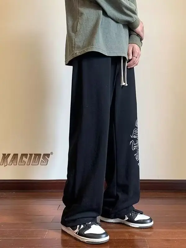 

Весенне-осенние эластичные повседневные брюки для мужчин, большие размеры, свободный крой, спортивные брюки-харлан, дышащие прямые брюки