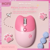 Mofii M3 Cute Meow Cute Cartoon anime Wireless 2.4G Bluetooth Dual Mode High Appearance Mute Mouse Office Mouse Mouse Gift