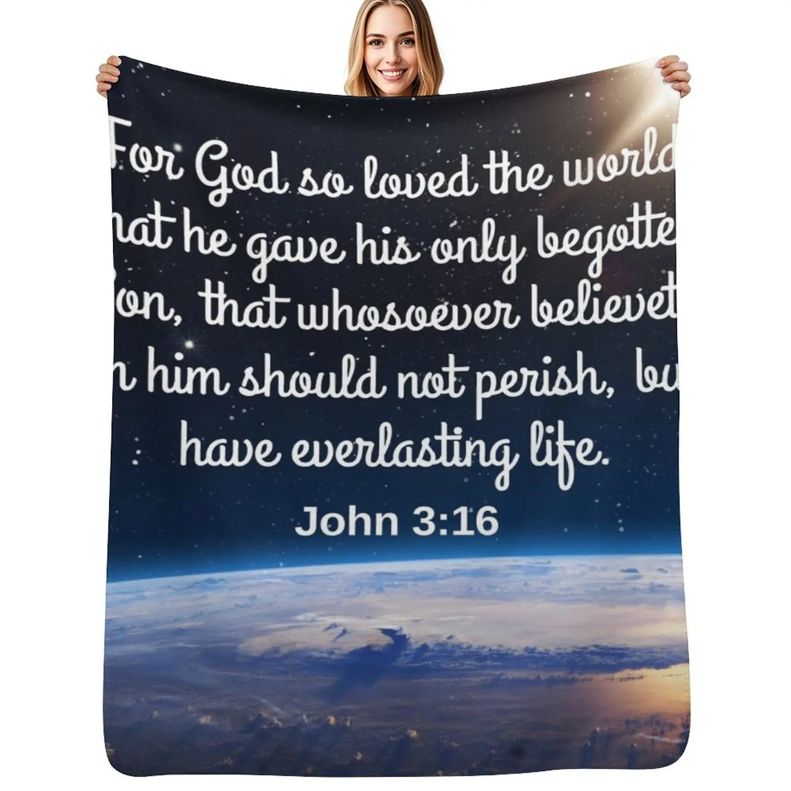 

John 3:16 KJV Throw Blanket Luxury St Blankets For Sofas Softest Beautifuls Blankets