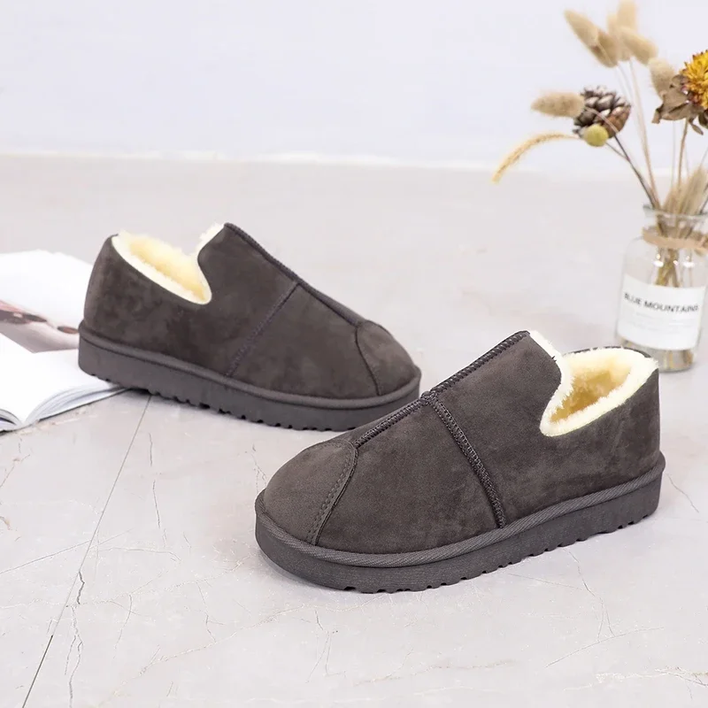 2024 Snow Boots Women\'s Short Tube Thickened Cotton Shoes Non-slip Winter New Shoes Student Women\'s Shoes Black Boots