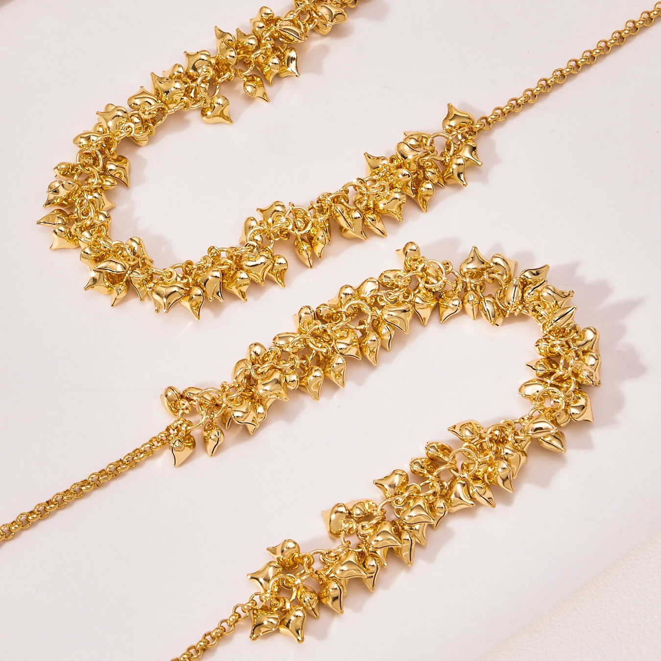 Neue silber-goldene Herz-Quasten-Halskette für Damen, modisch, 316 Edelstahl, vergoldete Kette, Halskette für Damen, wasserdichter Schmuck – Detail 11