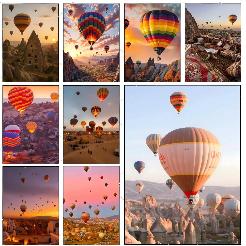 Magical Travel Destination Cappadocia Hot Air Balloons Poster Premium Decor Art & Gift for Household Lounge Home Ornaments