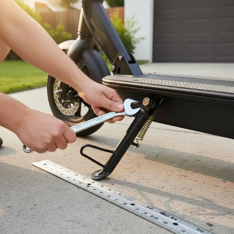 Electric Scooter Side Stand Adjustable Thickened Extended Stable Parking Holder Universal Fit for Most E-Bike Foldable Scooter
