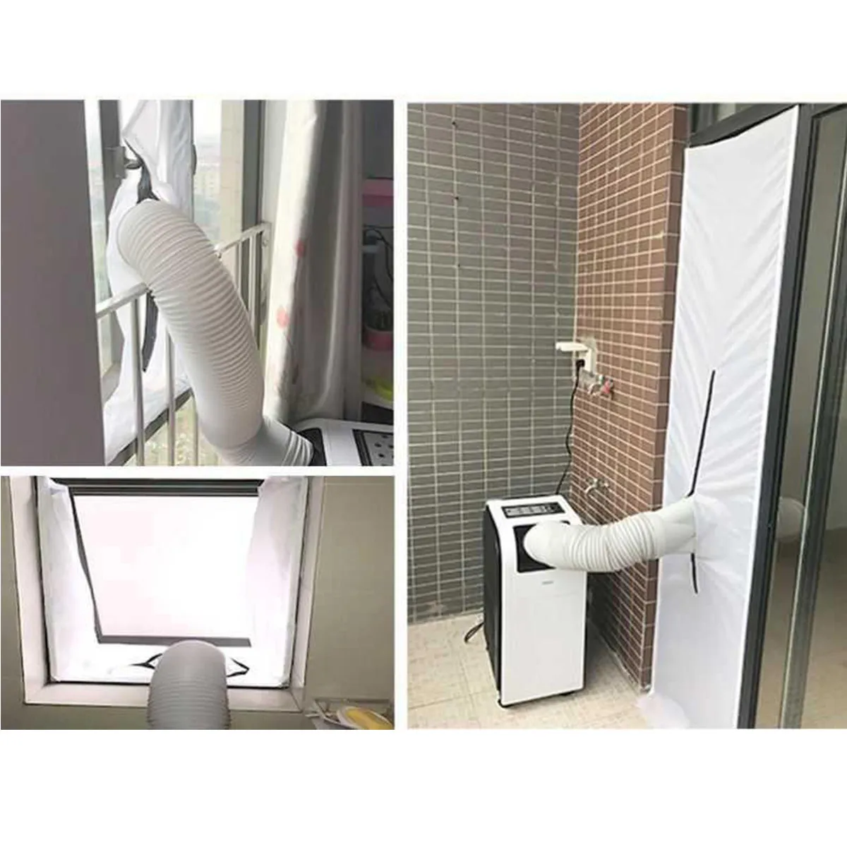 Sliding Door Air Conditioner Seal Kit – Portable AC Exhaust Hose Sealing Cloth for Window/Door Energy Saving