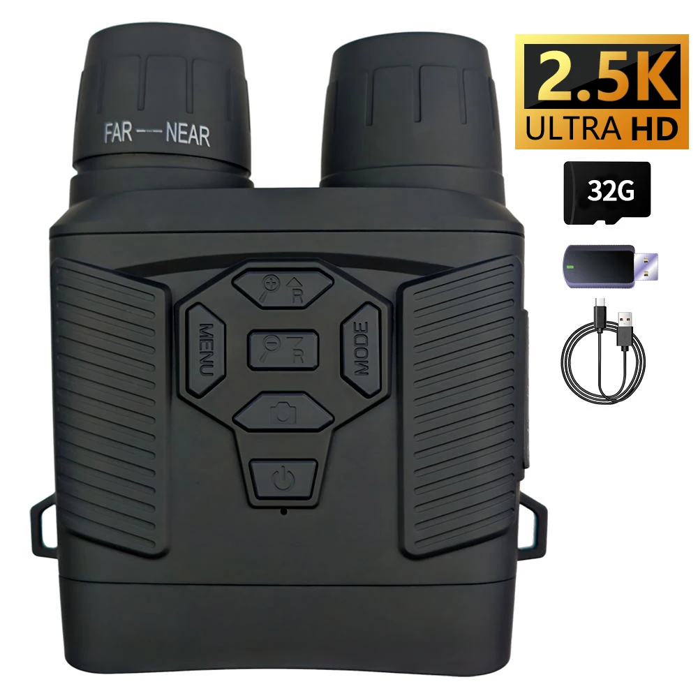 2.5K Night Vision Goggles, Rechargeable Night Vision Binoculars with 3