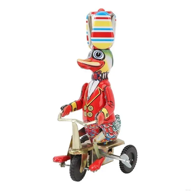 M89C Duck Tricycle Tin Toy z ręcznie wykonanymi detalami idealne na vintage zabawki zbiorcze domowe dekoracja klubu