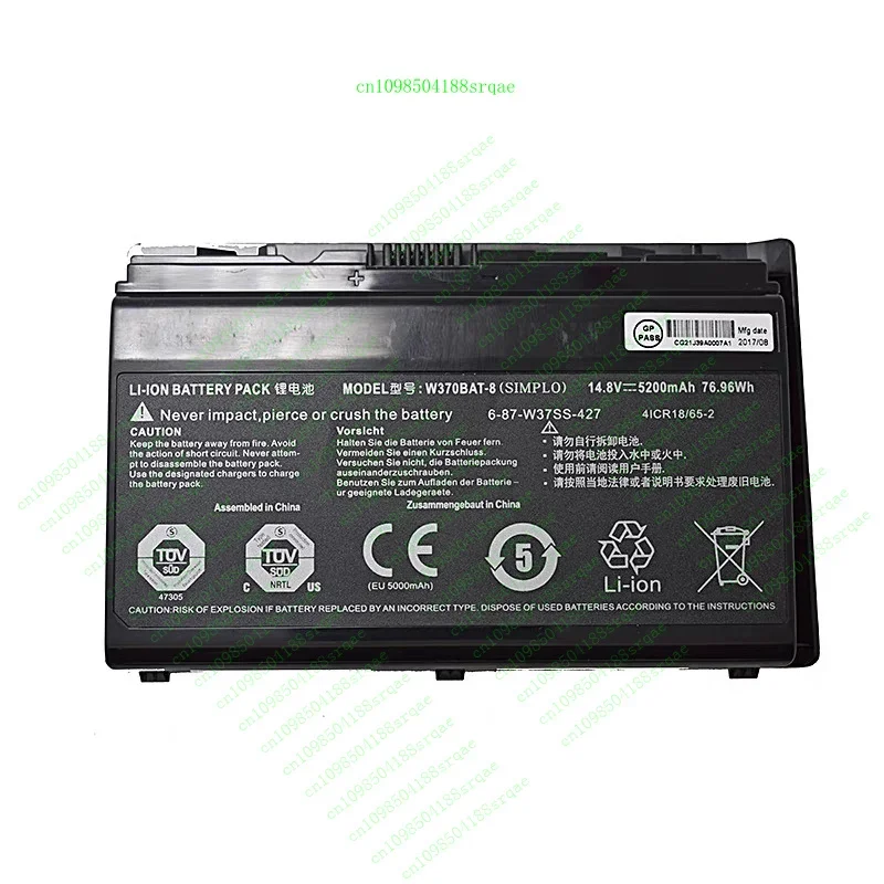 

Новый оригинальный аккумулятор W370BAT-8 для Clevo W350ST W355ST W370ST W370SS K590S K790S "% тест"