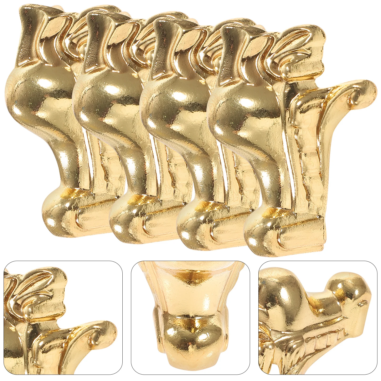 4 قطعة حافظة خشبية مزخرفة واقيات زوايا سبائك الزنك صندوق مجوهرات الساقين خمر نمط الأثاث صندوق حماية الساقين