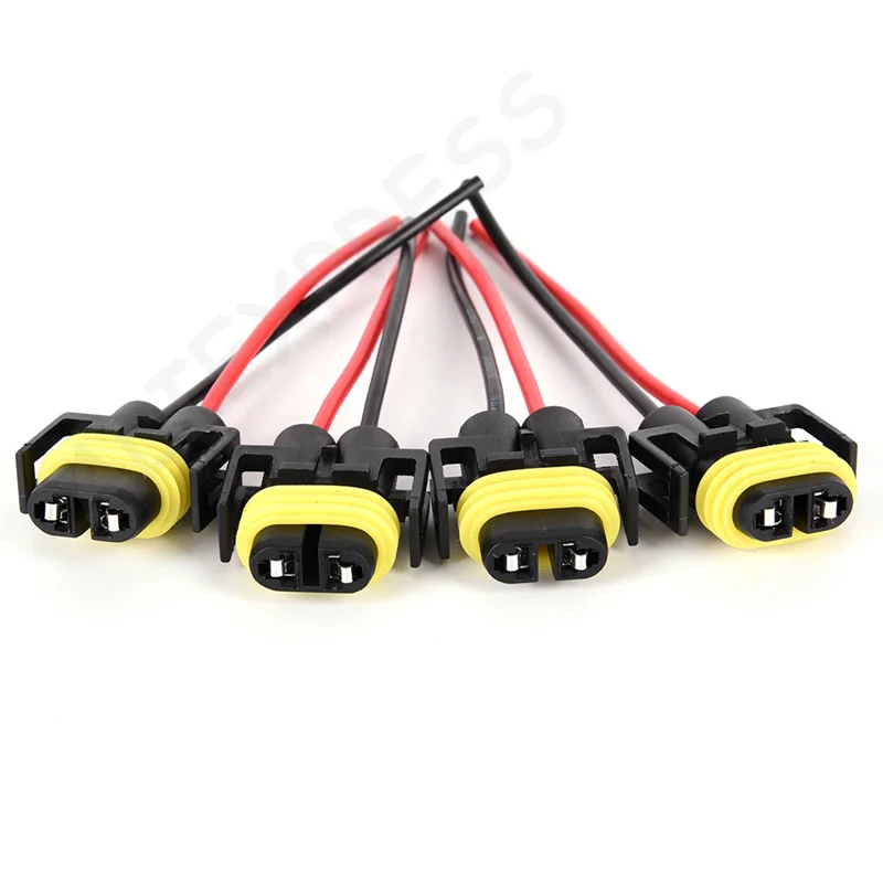 [G]2pcs H11 H8 Headlight/Fog Lamp Female Adapter Harness Sockets Car Cable Plug