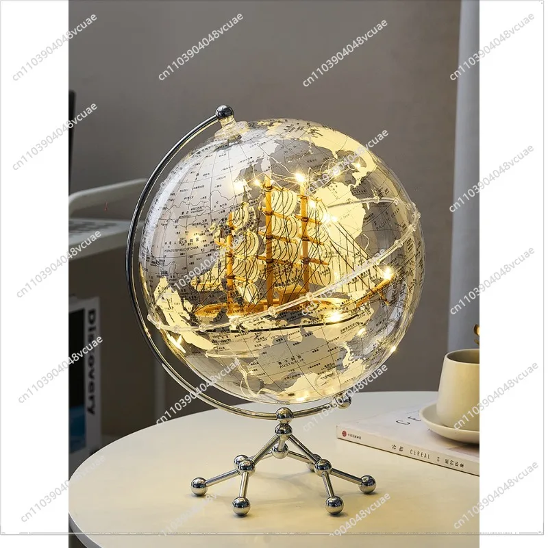 

Transparent Globe Desktop Ornament Light Luxury High-end Creative Living Room Bedroom TV Cabinet Office Home Decoration