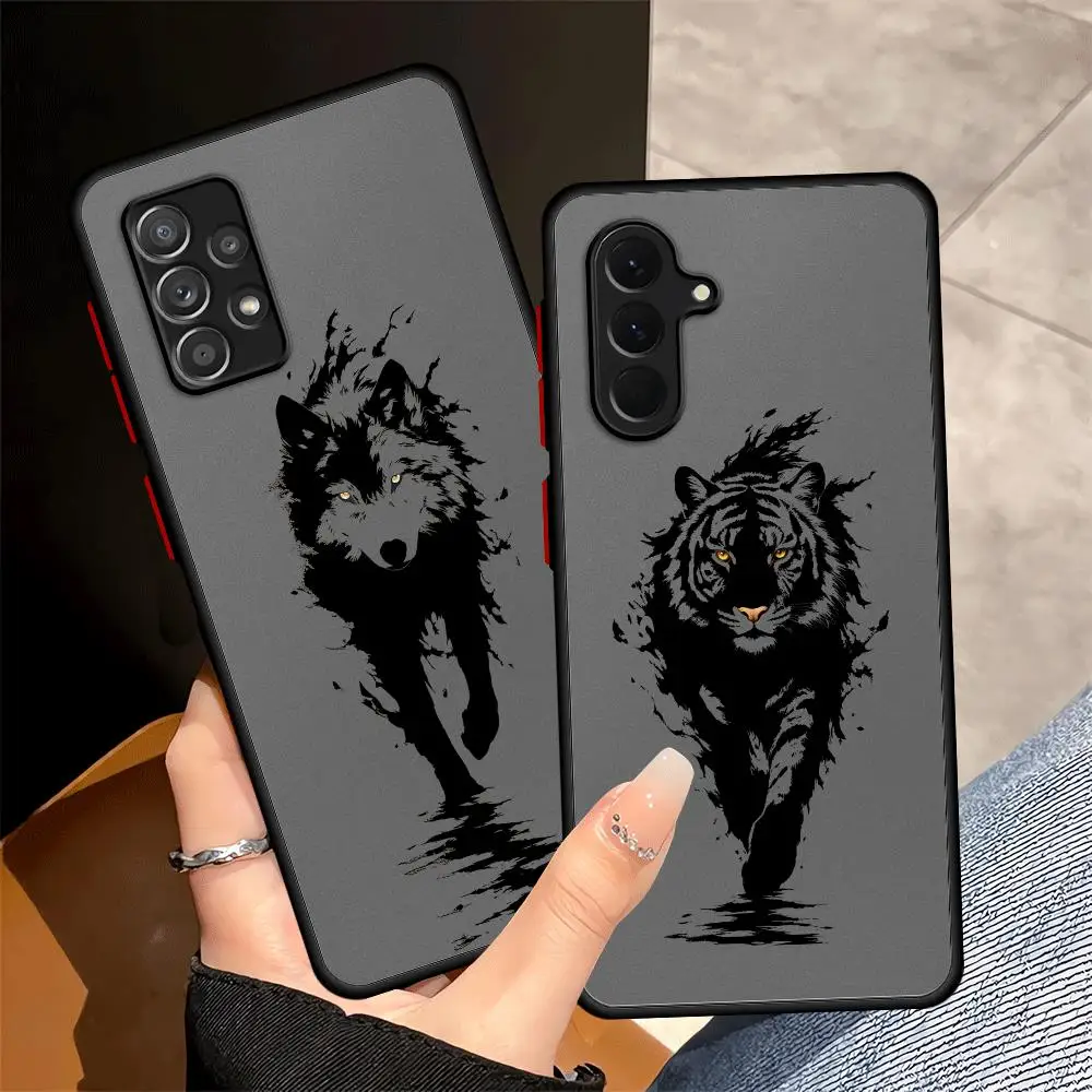 Phone Cover Case for Samsung Galaxy A56 A55 A73 A33 A52S A72 A16 A15 A53 A14 A23 A34 A36 A17 A52 A54 A35 Creative Golden Leopard