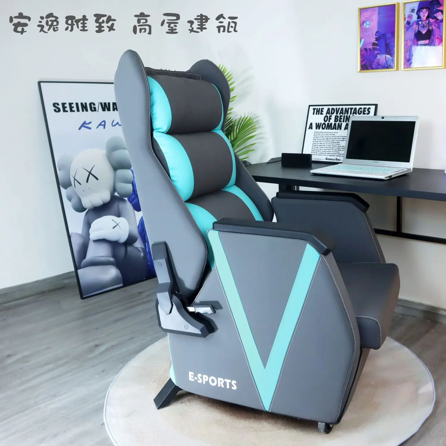 Sofa chair Internet cafe game hall single integrated table and chair can lie lazy back office chair