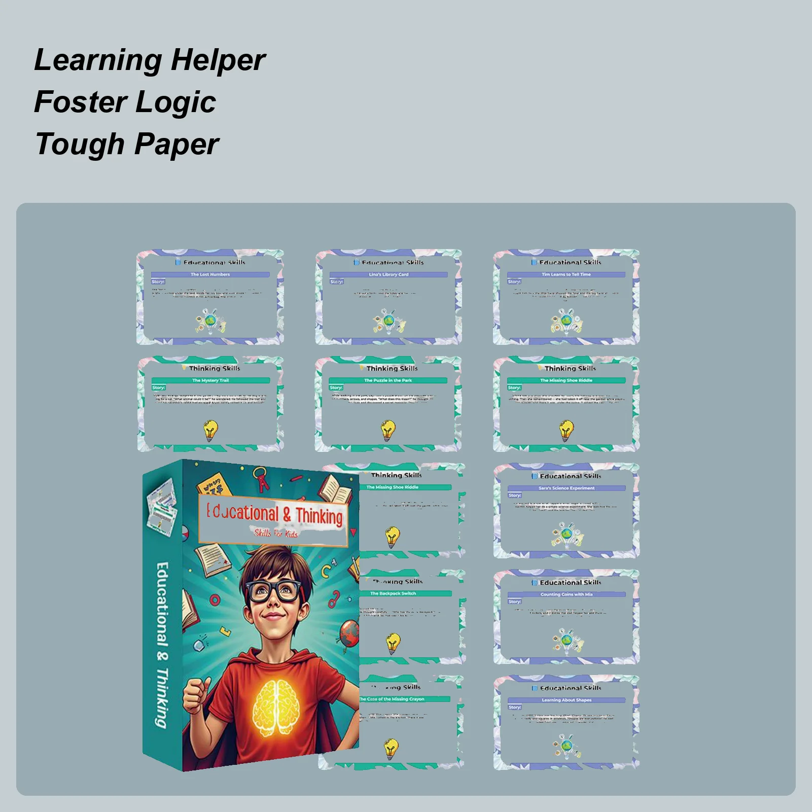 

Children's Skills Education Card Set 55pcs/set Child Logic Skill Development Card Interactive Activities For Boys Girls Ages 3-8