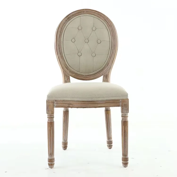 Modern Luxury American Style Dining Room Chair Canvas Button with Ring Back for Apartment Workshop or Home Office
