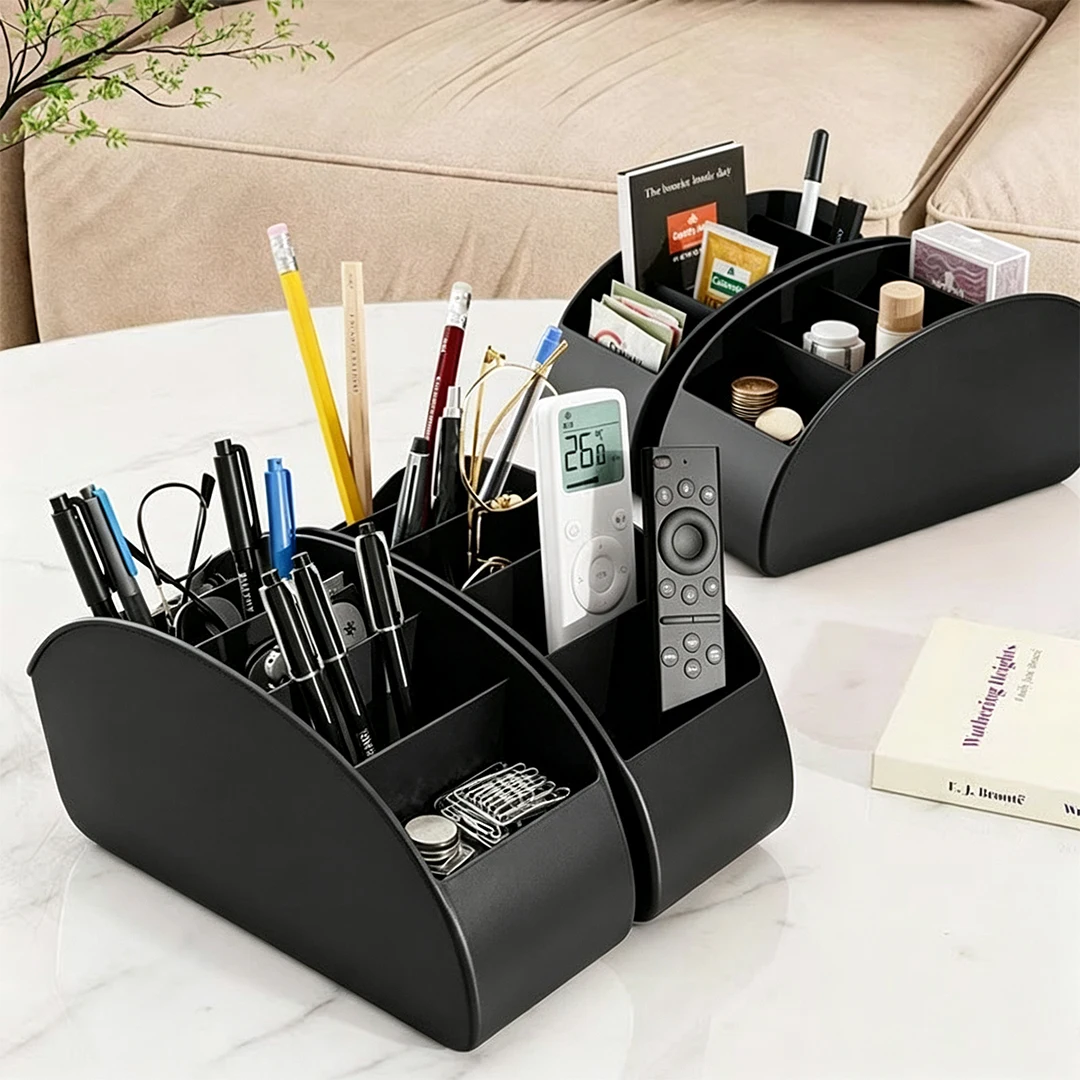 5 Slots Remote Control Holder Multifunctional Desktop Storage Caddy For TV Remotes Cosmetic Stationery Glasses Bedroom Office