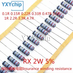 2W Wirewound Fuse Resistance Accuracy 3W 5% 0.1R 0.15R 0.22R 0.33R 0.47R 0.5R 1R 2.2R 3.3R 4.7R  0.1 0.15 0.22 0.33 Ohm Ω