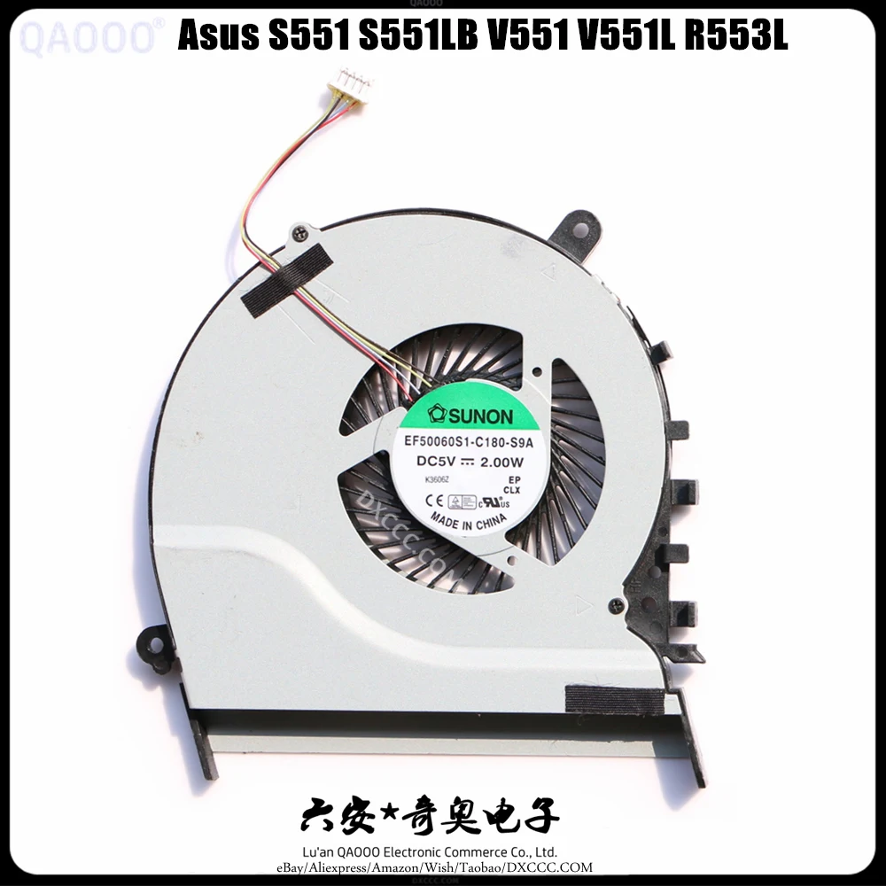 

New Original CPU Fan For ASUS S551 S551LB V551 V551LB K551 K551L K551LA K551LB K551LN R553L CPU Cooling Fan EF50060S1-C180-S9A