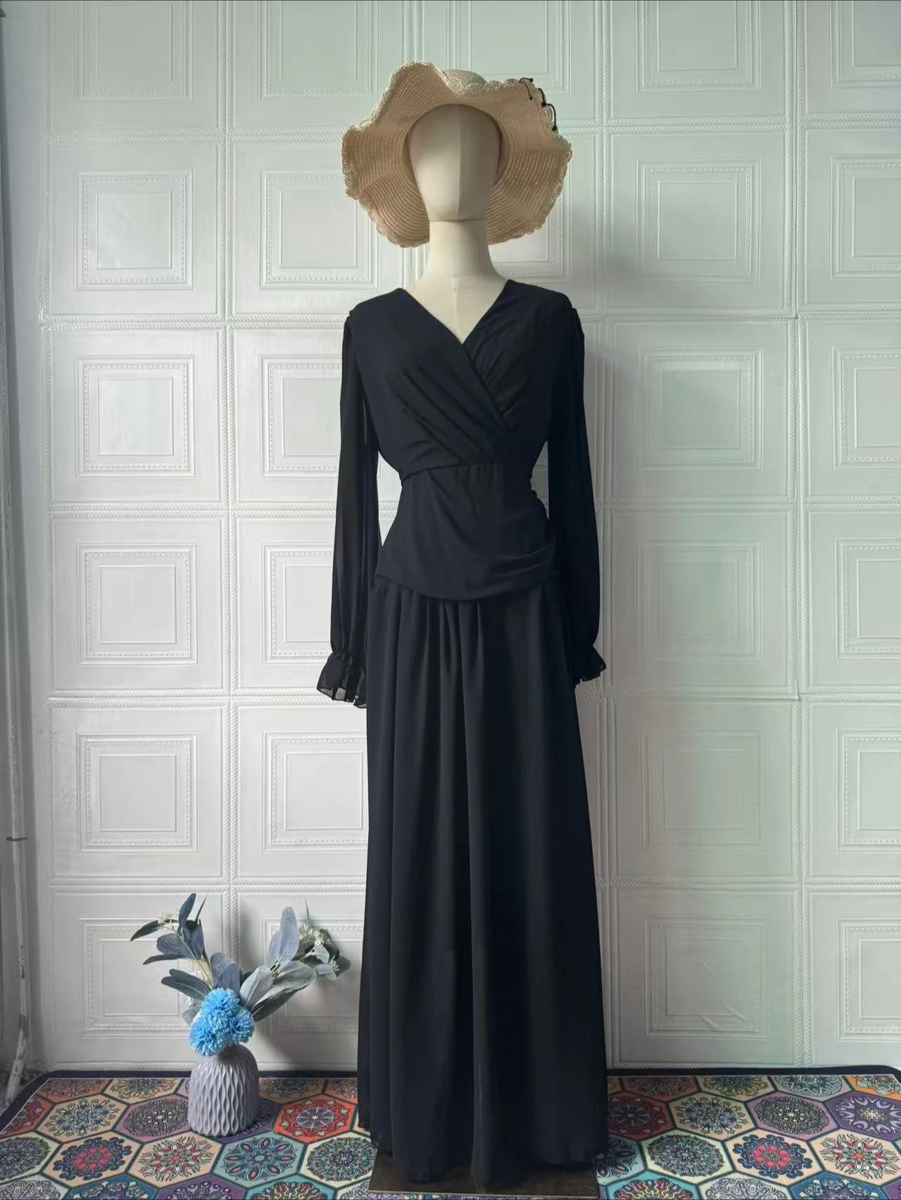 Eid femmes Robe musulmane Abaya mousseline de soie robes Largos fête Caftan Jalabiya Ramadan robes longues dubaï caftan arabe longue Robe 2025