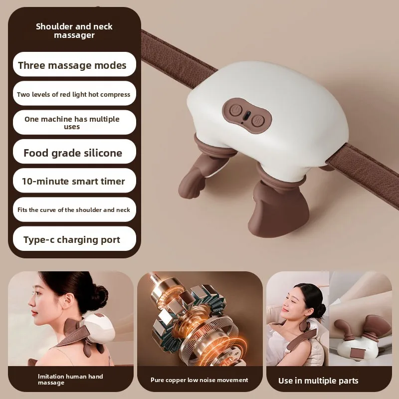Cross-border Small Shoulder and Neck Massage Instrument Hot Compress Imitation Hand Kneading Portable Shawl Trapezius Muscle