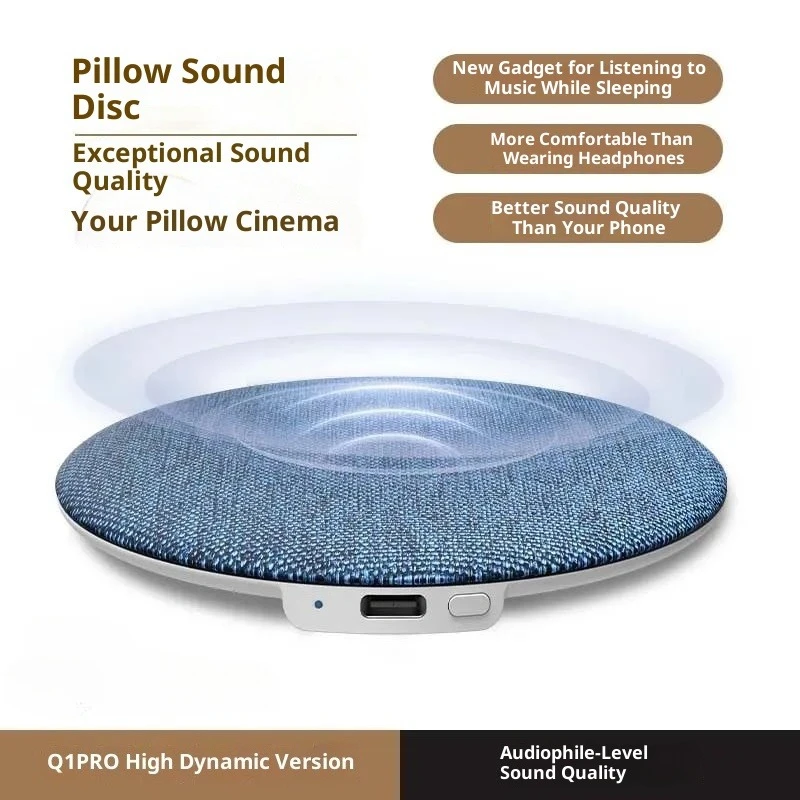 Wubang Q1 Slim Bluetooth Speaker with High Quality Sound for Sleeping Music Pillow Disc