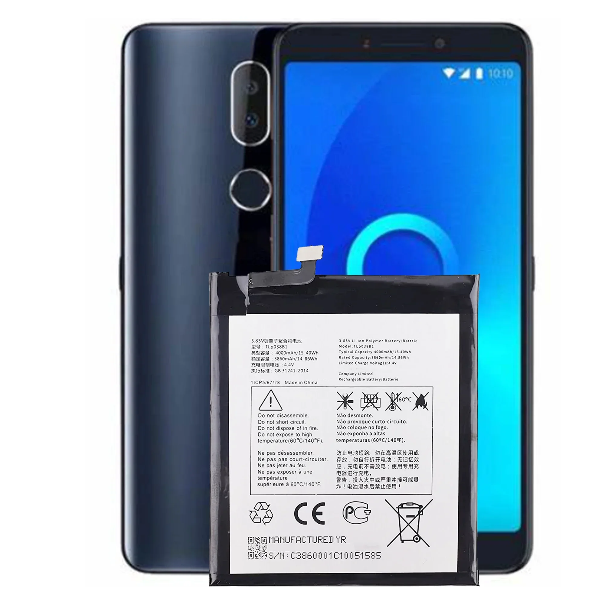 

TLp038B1 TLp038BC Battery FOR Blackberry Motion Alcatel One Touch 3V 2019 5032W A7 A7 LTE OT-5090Y Capacity Batteries