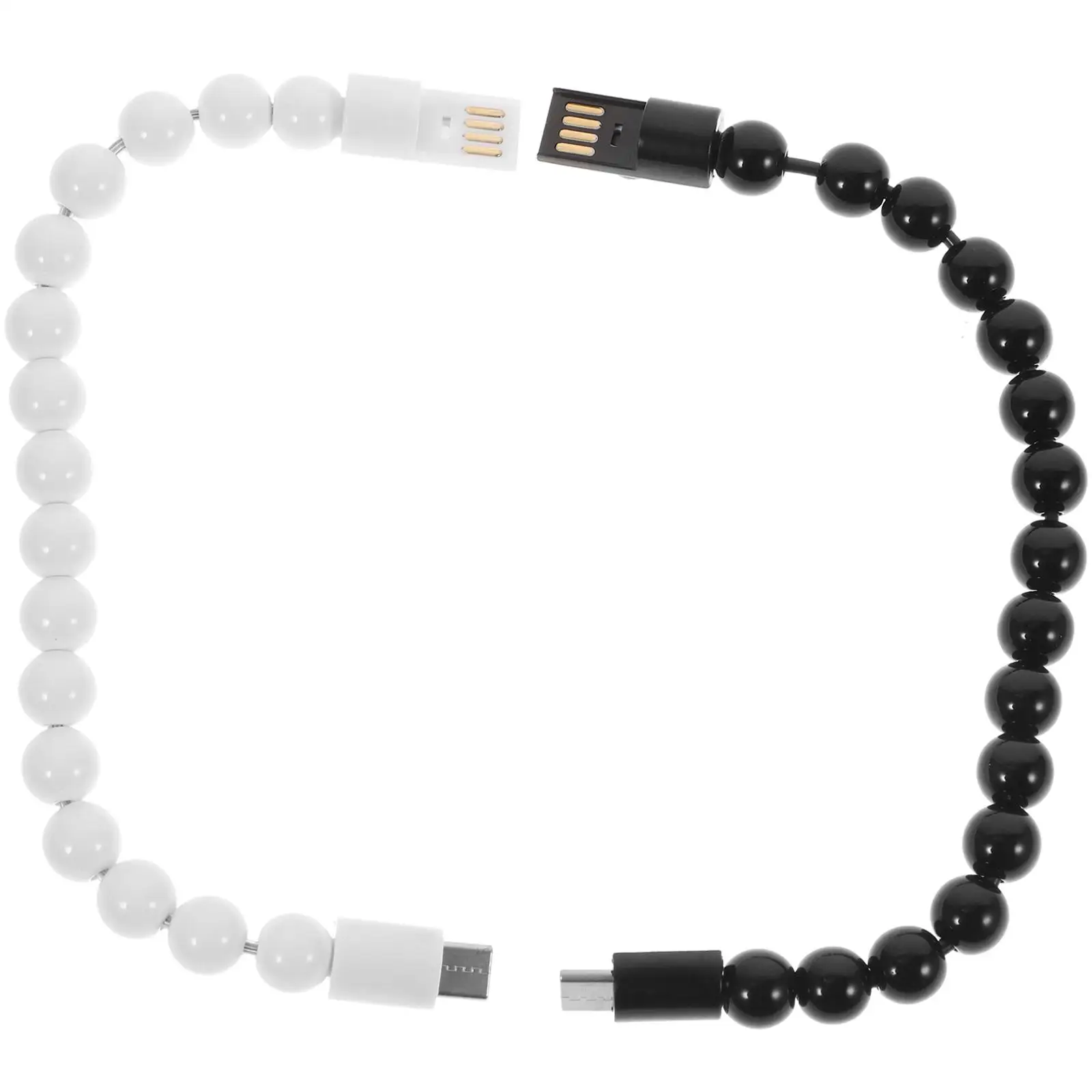 

2 Pcs Cable Beaded Bracelet Type C USB Wrist Straps Charging Synchronous Data Transfer Stylish