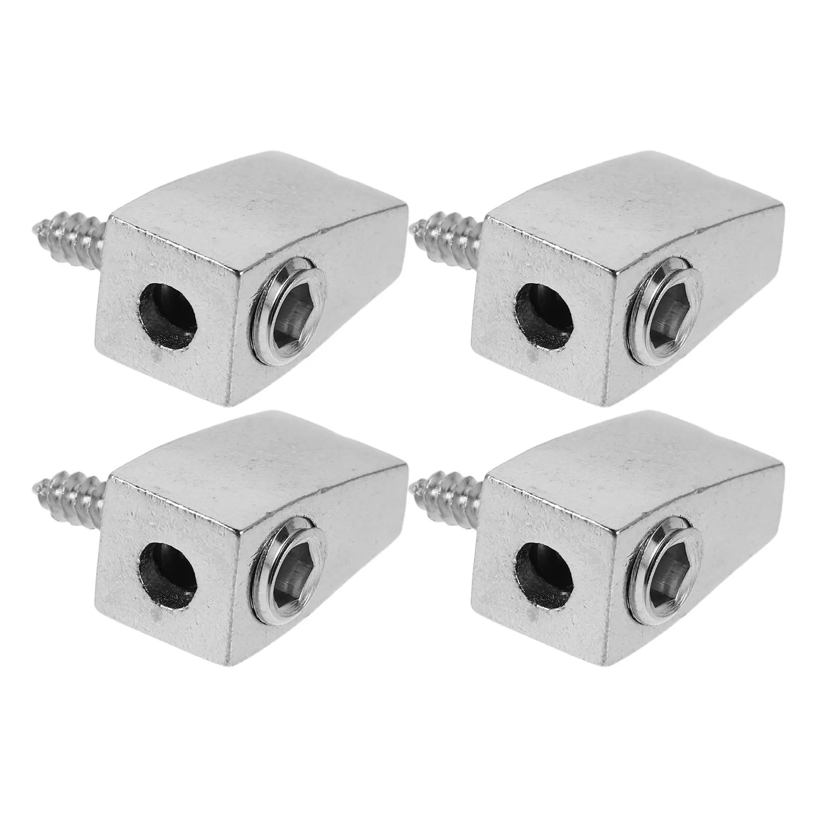4Pcs Headless Bass Guitar Nut Brass Locking String Retainer Clamps Replacement for 4-String Electric Bass Tuning Stability