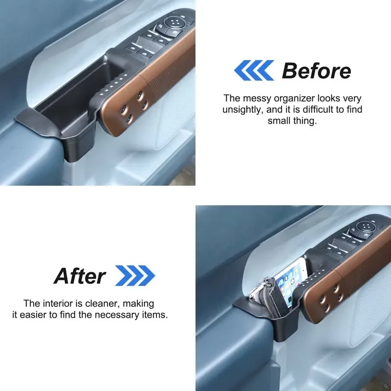 For Ford Maverick 2022-2025 Door Side Storage Box Front Rear Door Handle Tray Organizer Tidying Car Accessories