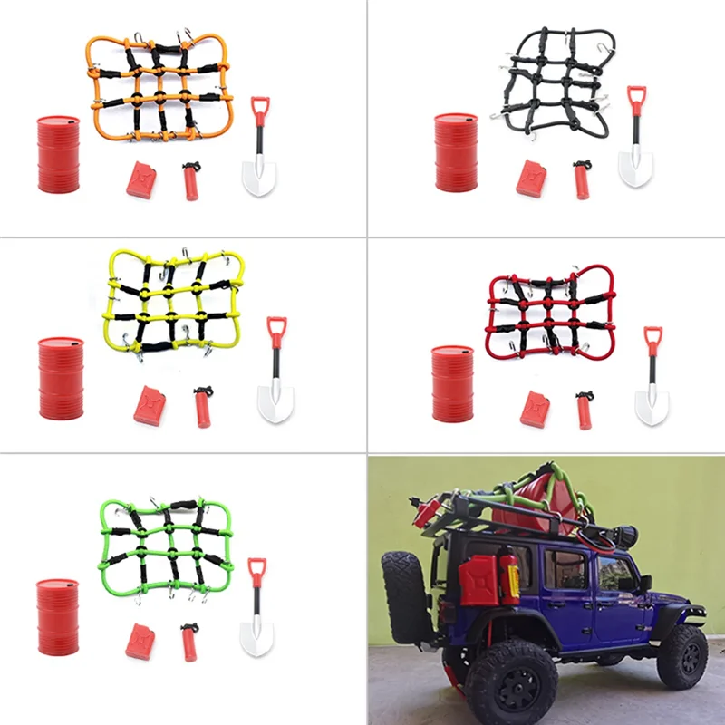 BAAA-미니 삽 연료 탱크 오일 드럼 소화기 수하물 그물 장식 Axial SCX24 JEEP Bronco C10 1/24 RC Car,1