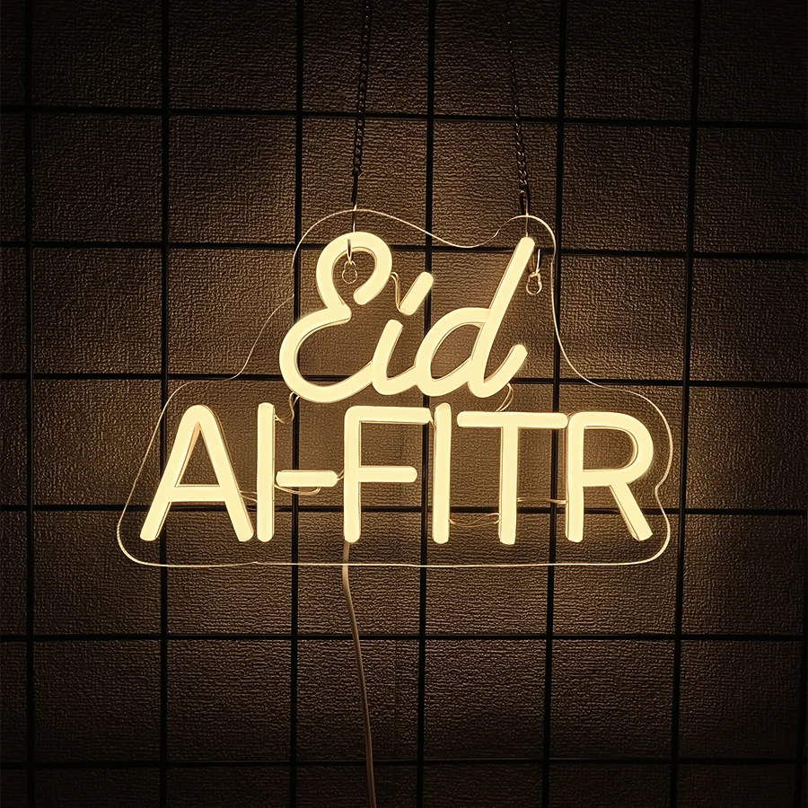Eid Ai-Fitr Neon Sign For Wall Decor,Led Neon Light For Bedroom Decor,Party,Living Room Decor,Mosque,Street Square,USB Powered
