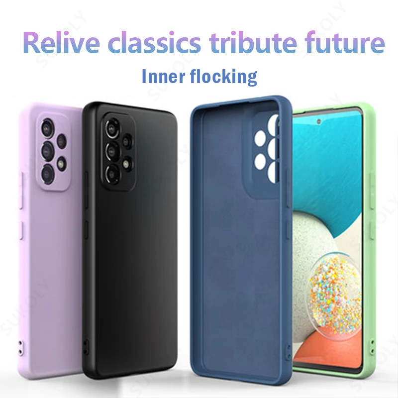 For Samsung Galaxy S24 S23 S22 Ultra S20 S21 FE Soft Silicone Case For Samsung A55 A53 A52 A54 5G Shockproof Back Cover Funda