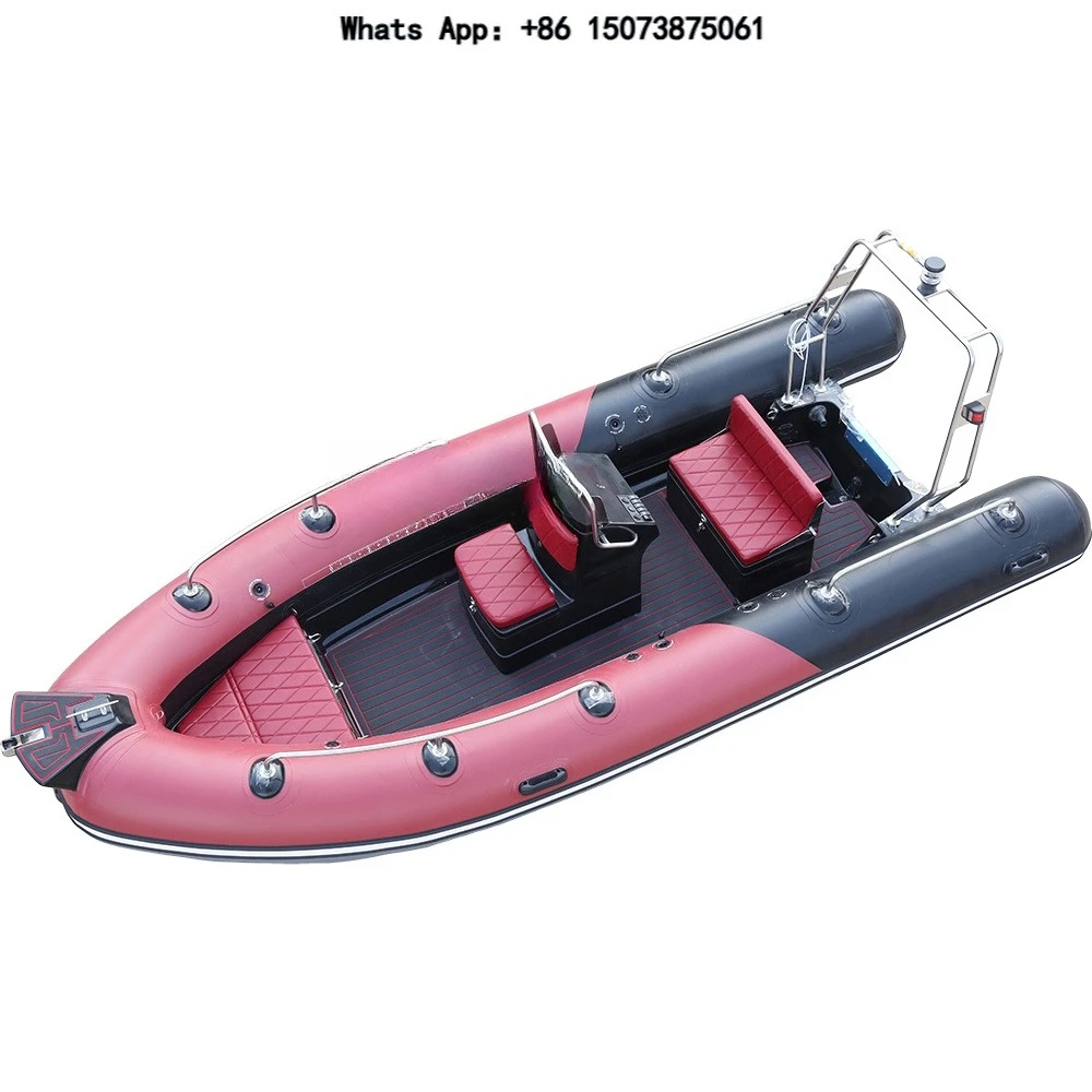 New Luxury Double Model Rigid RIB Hypalon Inflatable Sailing Boat RIB480A with Outboard Motor for Family Entertainment Use