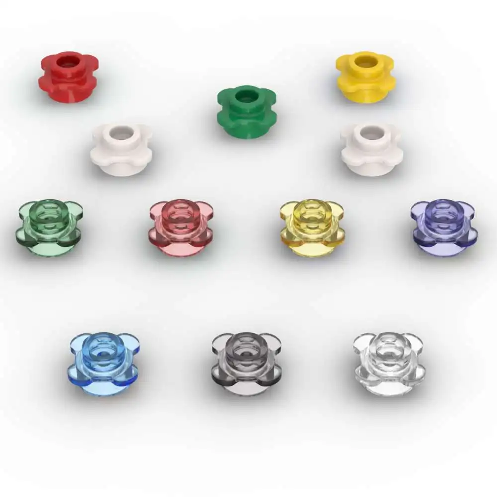MOC 10PCS 33291 With Flower Edge Round 1x1 Building Blocks Set Plate Bricks Toy Boys Kids Especial Holiday Gifts
