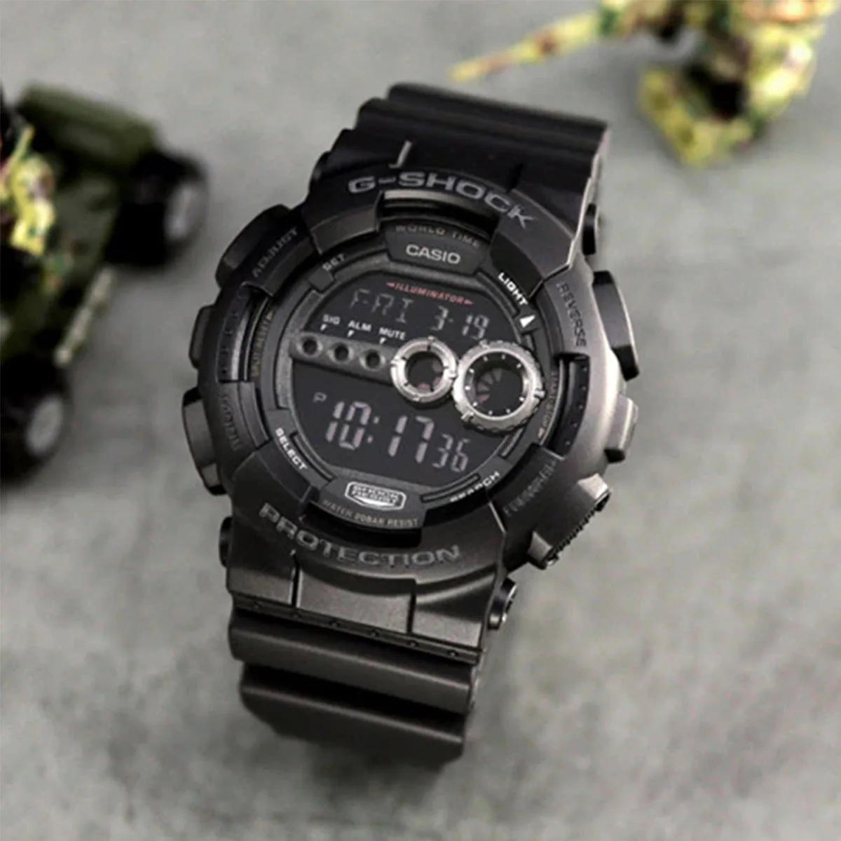 Casio GD‑100 G‑SHOCK Digital Watch | Shock Resistant | 200M Water Resistant | Resin Band | Multi‑Function Sports Wrist Watch