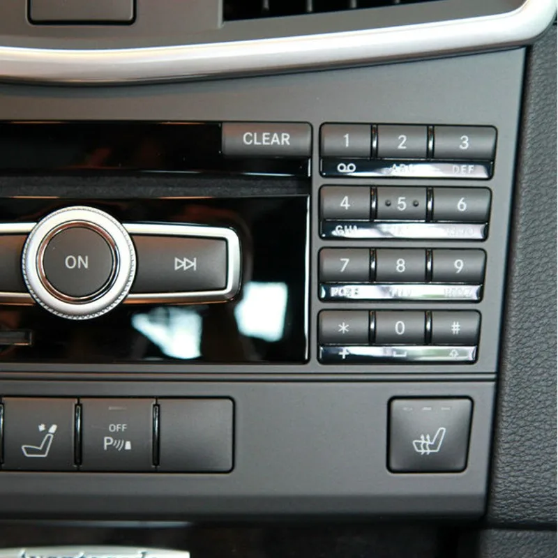 Car Center Console Air Conditioning Button Cover CD Knob Trim Sticker For Mercedes Benz C E Class W204 W205 GLK X204 ML W166 CLS